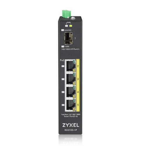 ZYXEL SWITCH INDUSTRIALE UNMANAGED, 4X GIGABIT POE 120W, DIN RAIL, ALIM. 12-58V DC